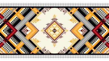 Soyut etnik geometrik örgü deseni. Doğu Afrika kökenli, Meksika kökenli, Aztek motifli tekstil ve bohem model vektör elementleri. arkaplan, duvar kağıdı, baskı .vektör ikat deseni için dizayn edildi. 