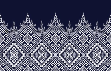 Ikat desen tasarımı. Etnik ikat desenli Afrikalı Afrikalı Amerikalı Aztek motifli tekstil ve bohem vektör. arkaplan, duvar kağıdı, halı izi, kumaş, batik. vektör deseni için dizayn. 