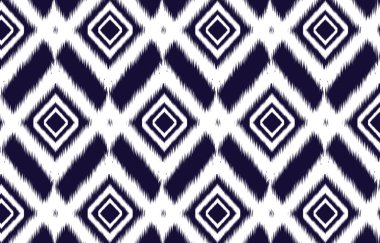 Ikat desen tasarımı. Etnik ikat desenli Afrikalı Afrikalı Amerikalı Aztek motifli tekstil ve bohem vektör. arkaplan, duvar kağıdı, halı izi, kumaş, batik. vektör deseni için dizayn. 