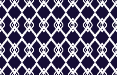 Ikat desen tasarımı. Etnik ikat desenli Afrikalı Afrikalı Amerikalı Aztek motifli tekstil ve bohem vektör. arkaplan, duvar kağıdı, halı izi, kumaş, batik. vektör deseni için dizayn. 