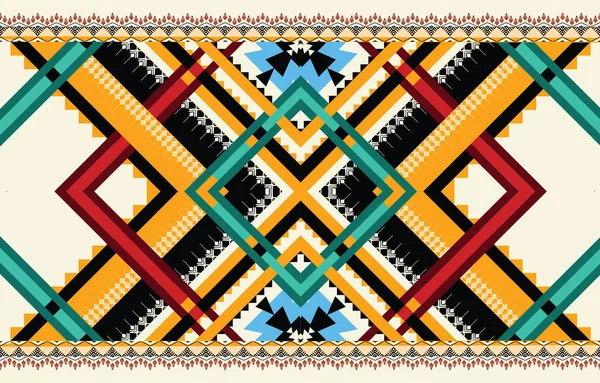 Vector Patrón Geométrico Étnico Abstracto Motivo Azteca Mexicano Afroamericano Nativo — Vector de stock