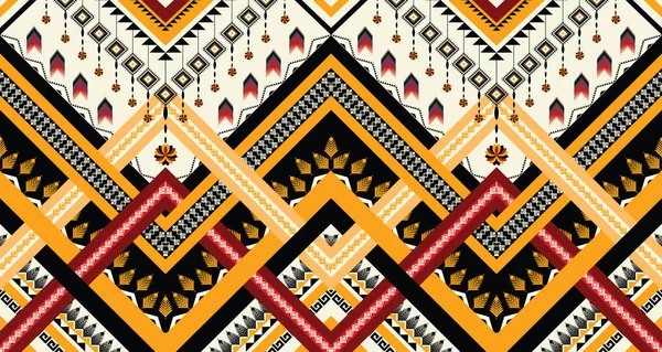 Modèle Ikat Géométrique Ethnique Abstrait Afro Américaine Mexicaine Orientale Textile — Image vectorielle