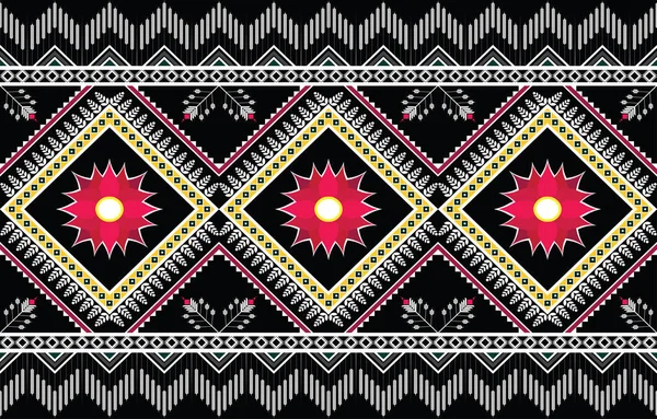 Икат Узором Обозначает Восточный Афро Американо Мексиканский Мотив Ацтекского Текстиля — стоковый вектор