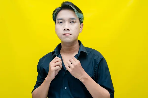 Asyalı yakışıklı bir erkek portresi. 