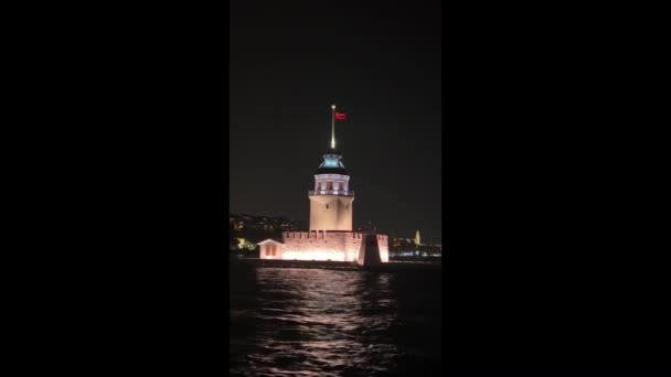 Wspaniały Kzkalesi Mieście Stambuł Atrakcja Turcji — Wideo stockowe