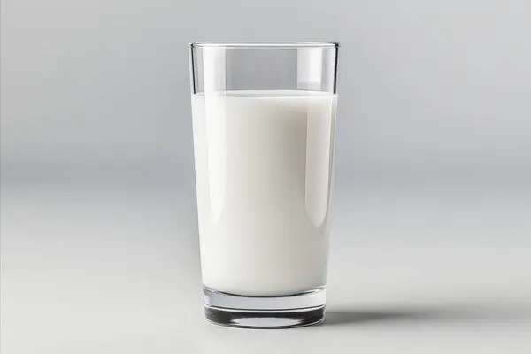 Milchglas Isoliert Auf Weißem Hintergrund Nahaufnahme Von Milchprodukten — Stockfoto