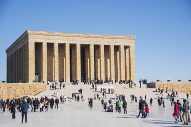 Mustafa Kemal Atatürk 'ün Anitkabir' deki mozolesi. Ankara, Türkiye - 23 Ocak 2024