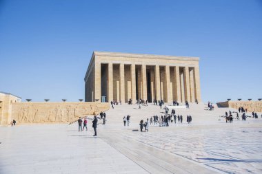 Mustafa Kemal Atatürk 'ün Anitkabir' deki mozolesi. Ankara, Türkiye - 23 Ocak 2024