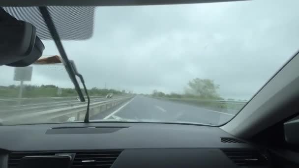 Car Working Windshield Wipers Way — ストック動画