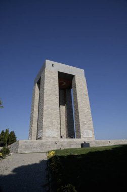 Canakkale, Turkey - August 18, 2024, anakkale Martyrs' Monument, It was built in 1915 in memory of the Turkish soldiers who lost their lives in the Gallipoli Campaign during World War I. clipart