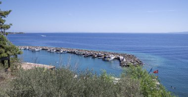 Assos, Canakkale, Türkiye, 18 Ağustos 2024 - Türkiye 'nin Behramkale Köyü' nde antik bir şehirdir.