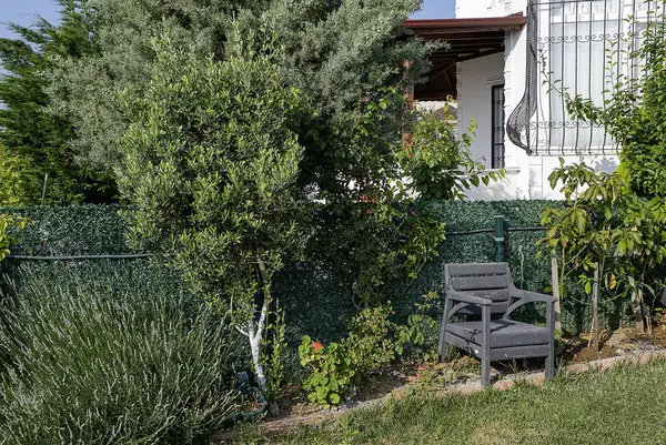 Evin bahçesinin bir köşesinde..