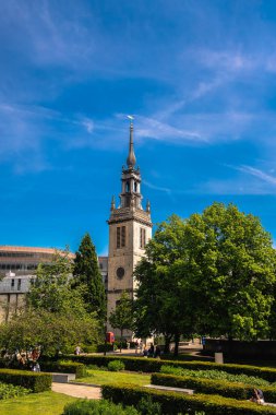 Londra 'nın merkezinde, arka planda ikonik tarihi mimari var. Bu görüntü, İngiliz tutsaklarını tanımlayan doğal güzelliğin ve şehir zarafetinin karışımını vurgular.