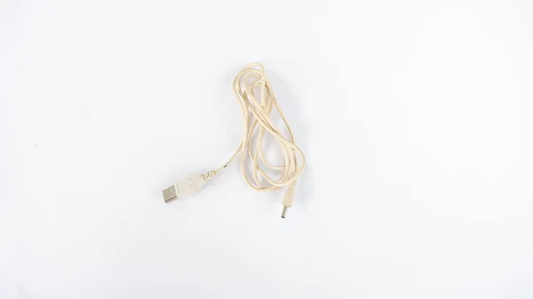 Câble Utilisé Pour Charger Smartphone Autre Appareil Portable Branché Prise — Photo
