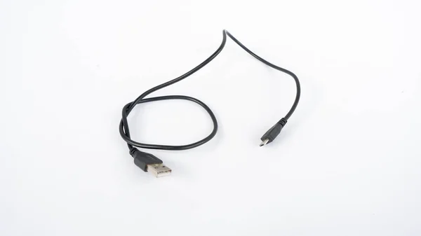 Kabel Służący Ładowania Smartfona Lub Innego Urządzenia Przenośnego Podłączeniu Gniazda — Zdjęcie stockowe