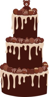 doğum günü pastası vektör çizim.