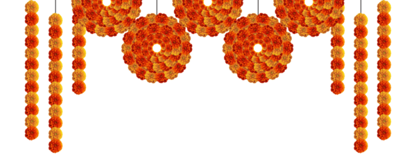 Turuncu kadife çiçeği desenli dekorasyon ögesi