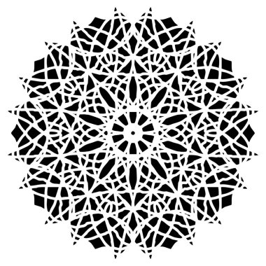 siyah şenlikli mandala tasarım vektör elementi
