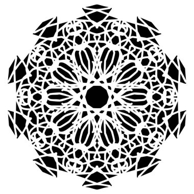 Siyah mandala vektör tasarım elementi 