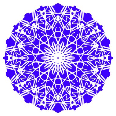 Mavi çiçekli mandala tasarım vektörü