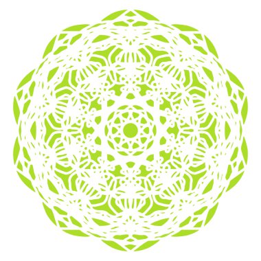 Yeşil çiçekli dekoratif element tasarım vektörü