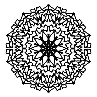 Çiçekli siyah mandala vektör elementi