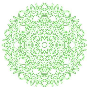 Yeşil çiçekli mandala vektör tasarımı