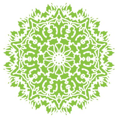 Yeşil çiçekli mandala tasarım vektörü
