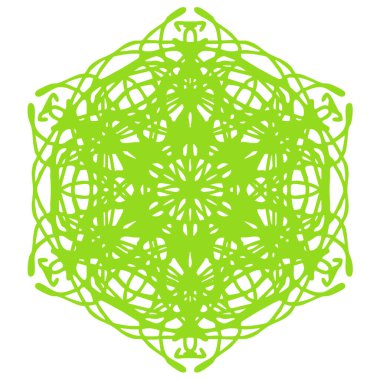 yeşil motif şenlik mandala tasarımı