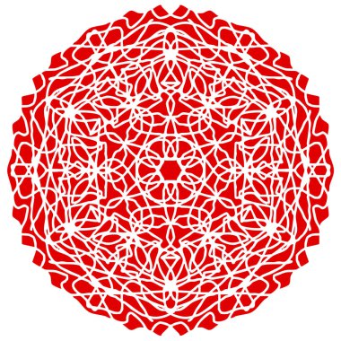 Kırmızı şenlikli mandala vektör tasarım ögesi