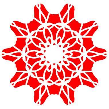 Kırmızı mandala tasarım vektör tasarımı şenlik ögesi