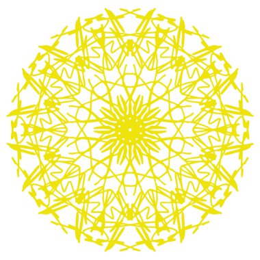 Sarı çiçekli mandala şenlik öğesi