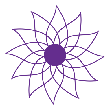 Dekorasyon için mor minimalist çiçek tasarımı ögesi