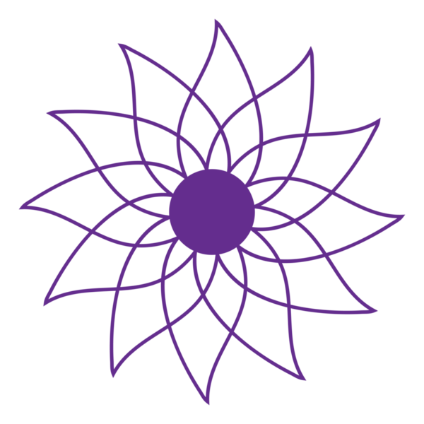 Dekorasyon için mor minimalist çiçek tasarımı ögesi