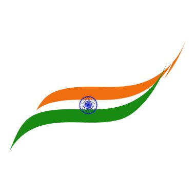 Çakralı turuncu beyaz Hint bayrağı vektör tasarımı