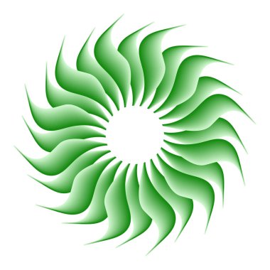 Yeşil gradyan çiçek element vektör tasarımı