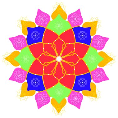 Renkli çiçek şenliği tasarım elementi