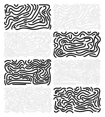 Siyah karalama çizgileri sanat deseni tasarım vektörü şekilleri