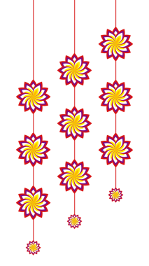 Rengarenk çiçek asma elementi