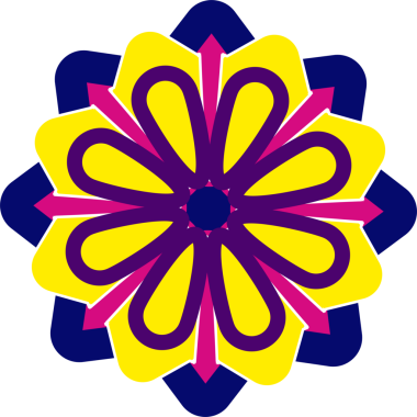 Sarı pembe ve mor dekoratif tasarım ögesi