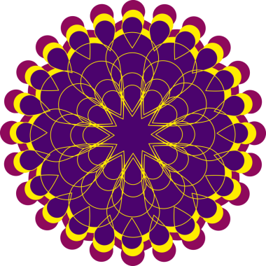 Mavi ve sarı şenlikli mandala tasarımı