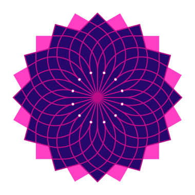 Soyut pembe ve mor mandala tasarım ögesi