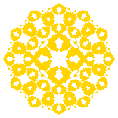 Sarı şenlikli mandala tasarım arka planı ögesi