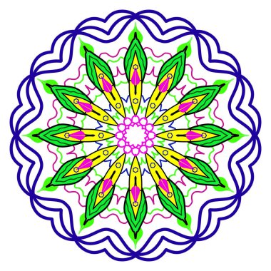 Renkli mandala tasarım vektör elementi