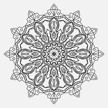 Siyah şenlikli mandala tasarım elementi