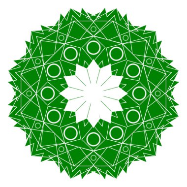 Yeşil mandala tasarım vektör elementi
