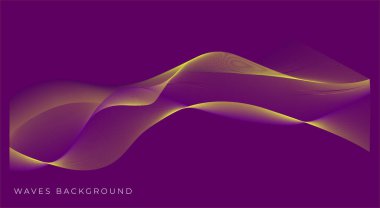 Mor sarı çizgi sanat soyut dalga arkaplanı