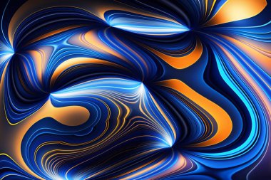 Turuncu mavi soyut şekiller dalgalı arkaplan