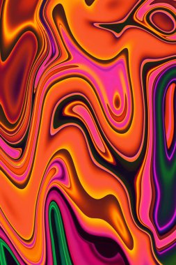 Turuncu ve pembe soyut dalgalı sıvı arkaplan
