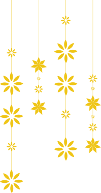 Yellow festive floral hanging design element